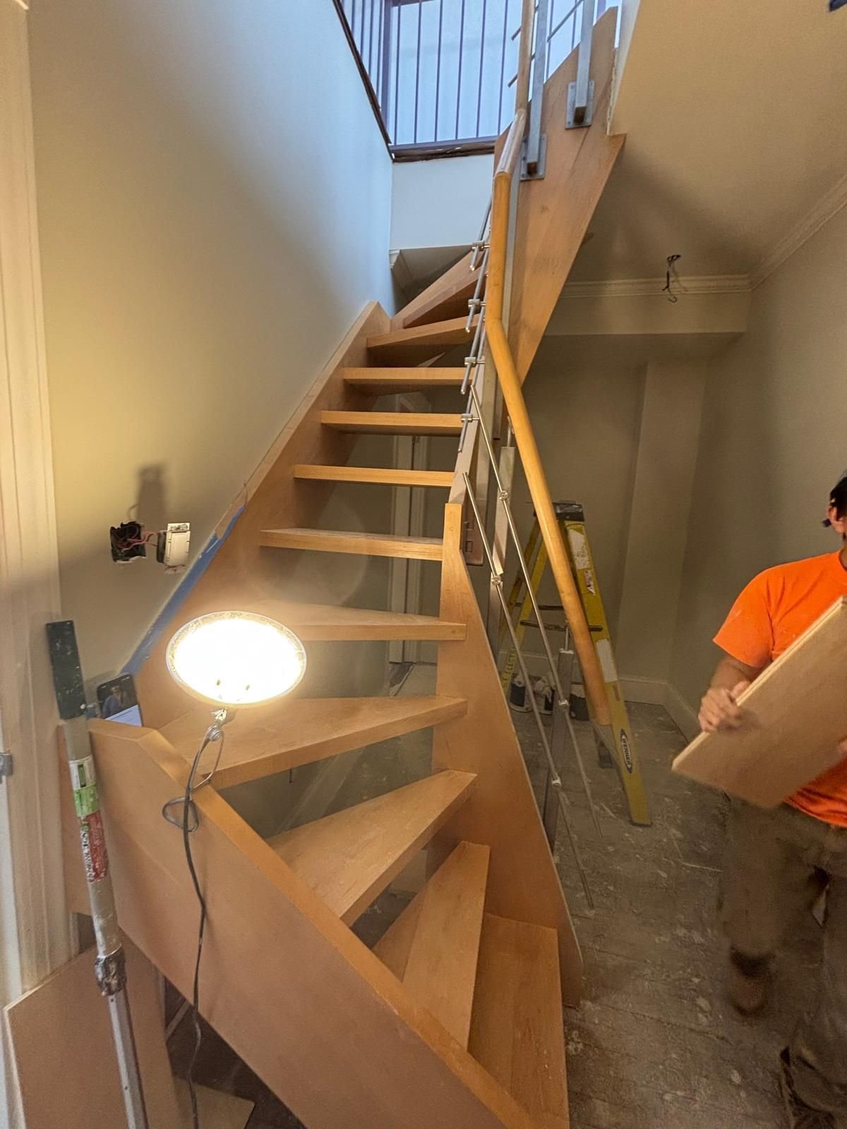 Staircase renovation in progress