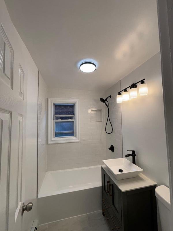 Bright white bathroom repaint