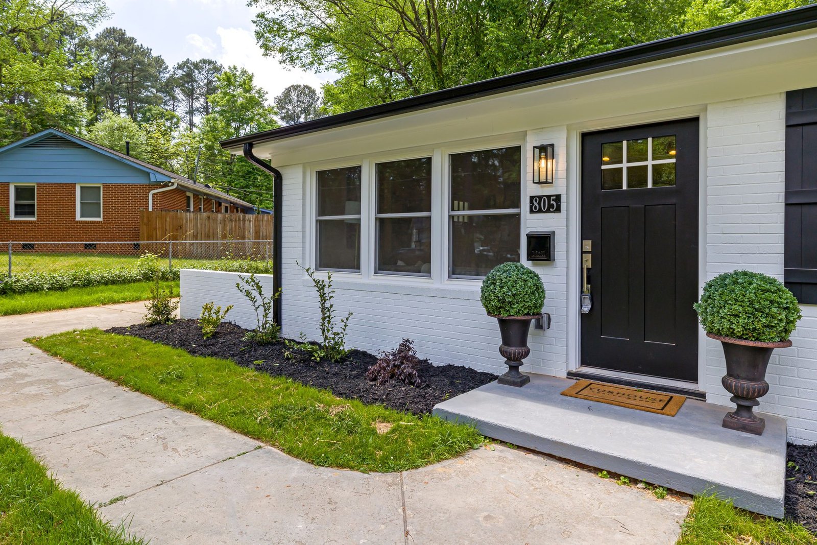 Freshly painted single-family house exterior
